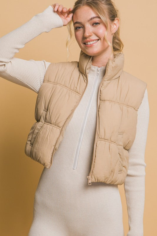 High Neck Puffer Vest