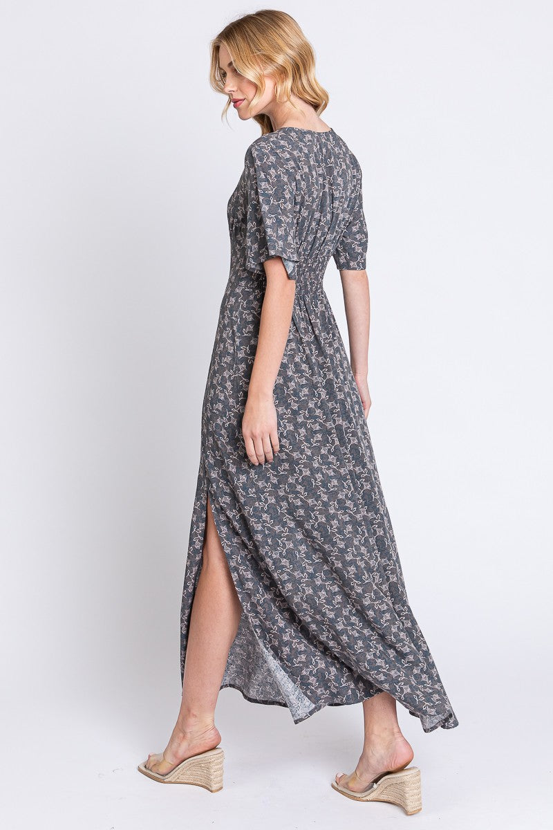 Button Detail Maxi Dress