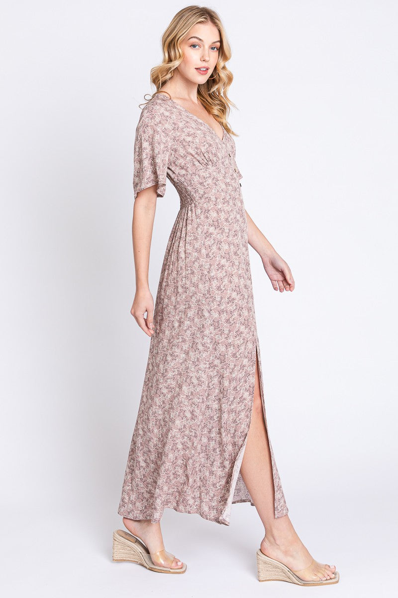 Button Detail Maxi Dress