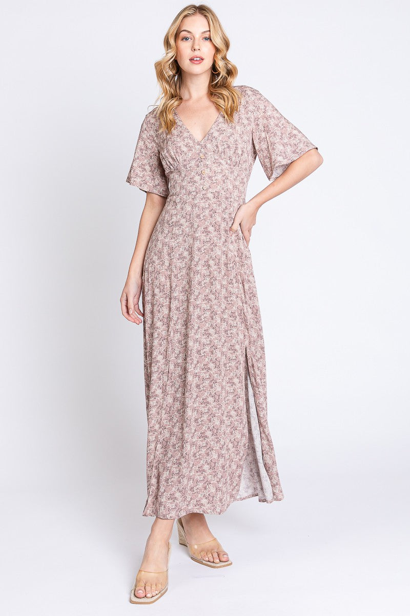 Button Detail Maxi Dress