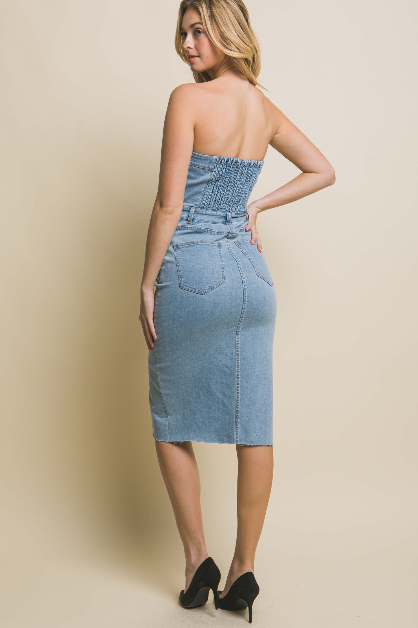 Denim Strapless Dress