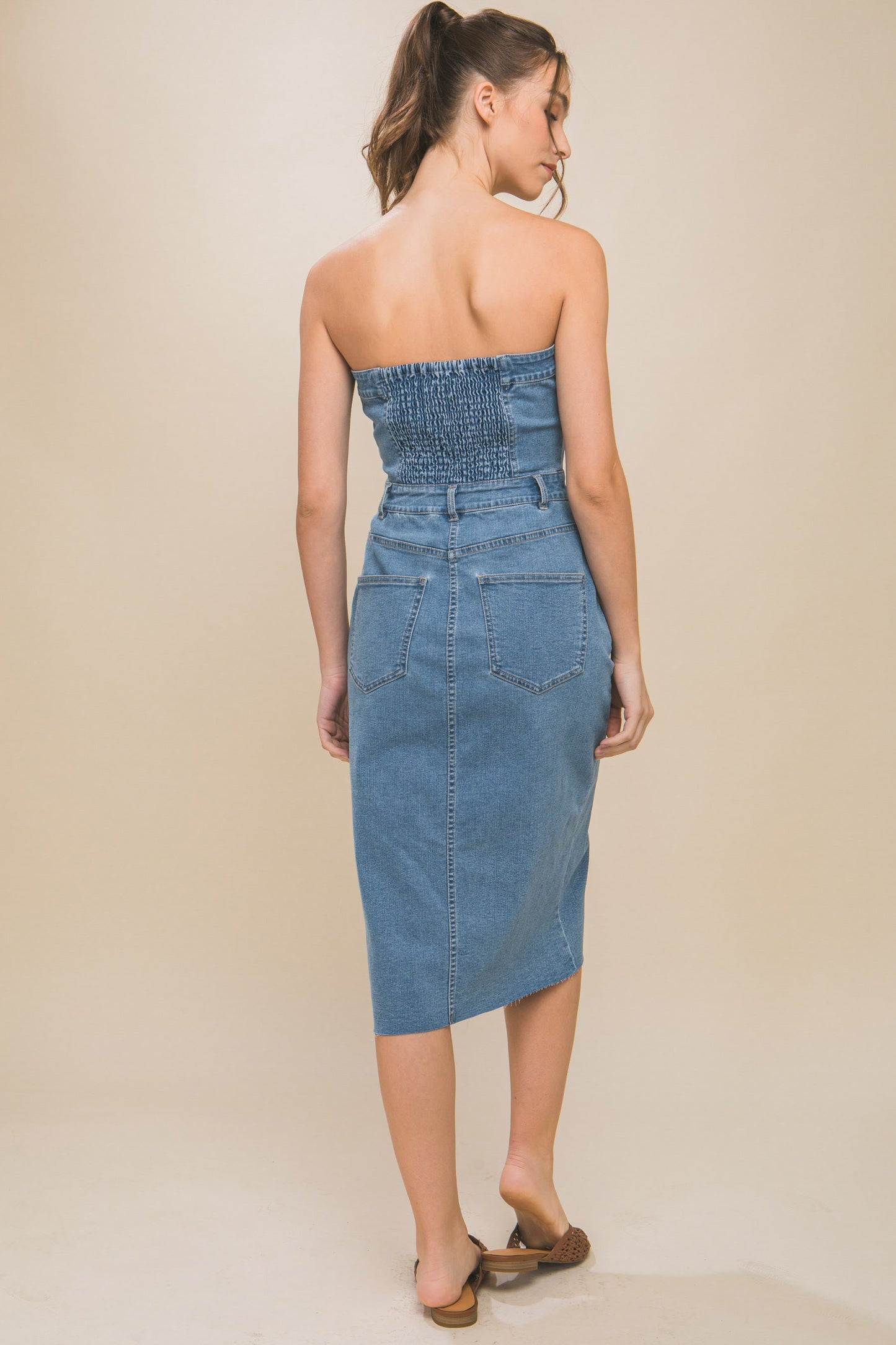 Denim Strapless Dress