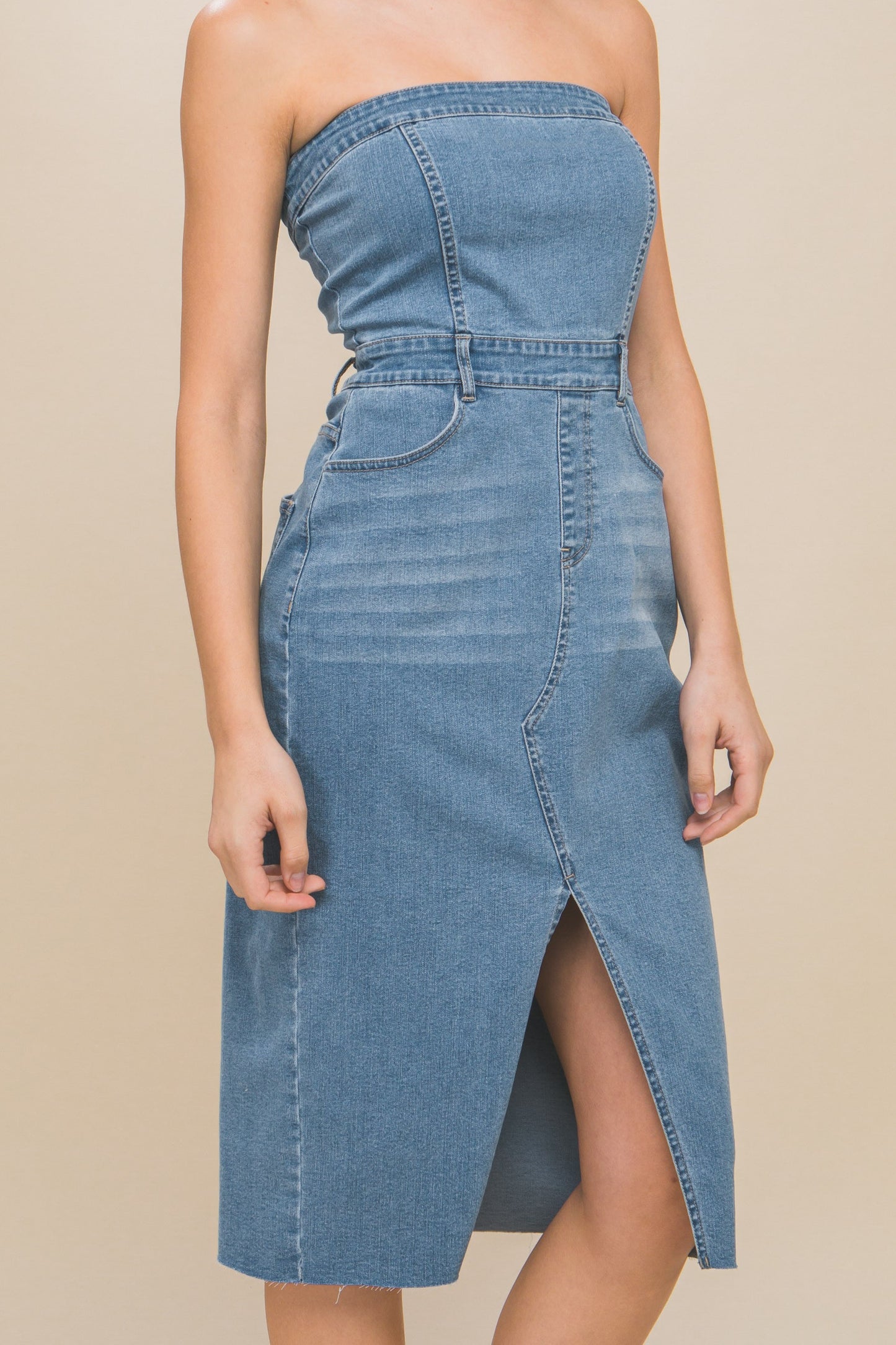 Denim Strapless Dress