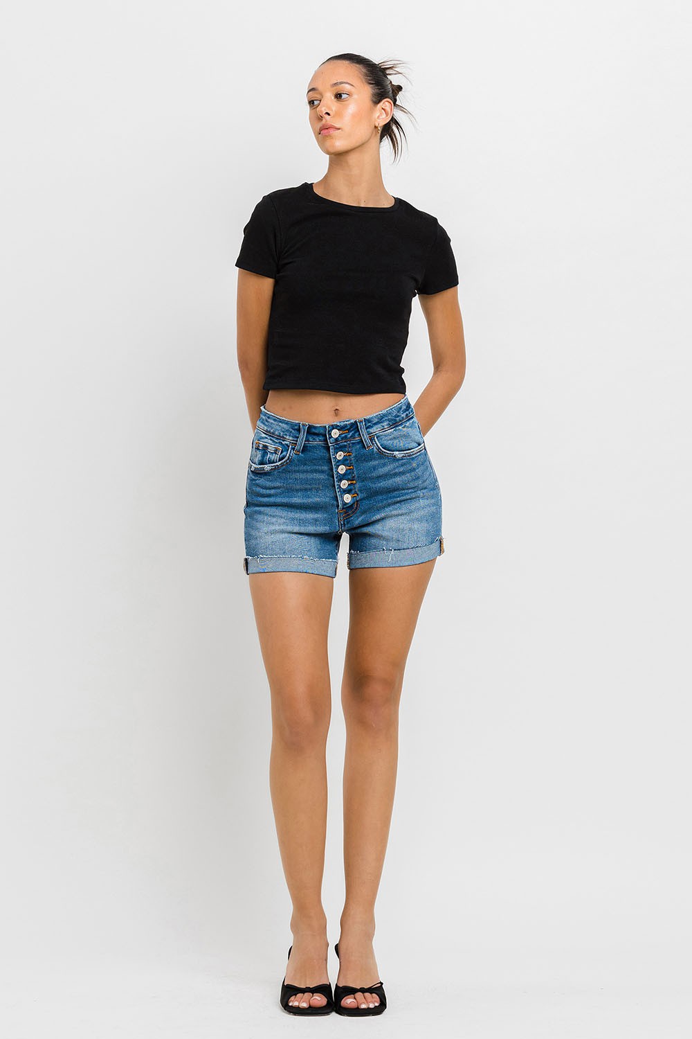 Button Up Mom Shorts