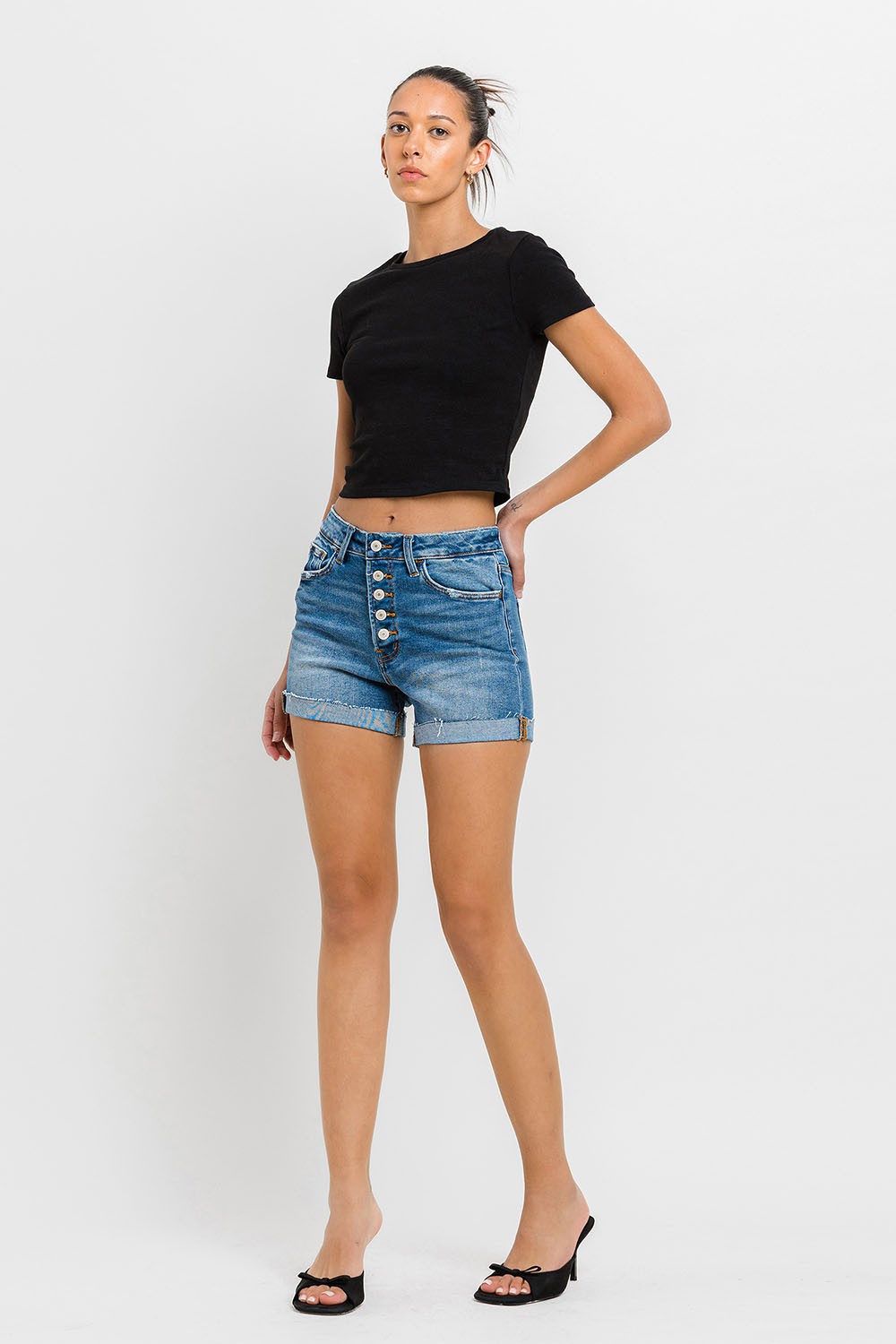 Button Up Mom Shorts