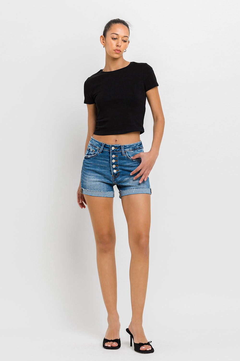 Button Up Mom Shorts