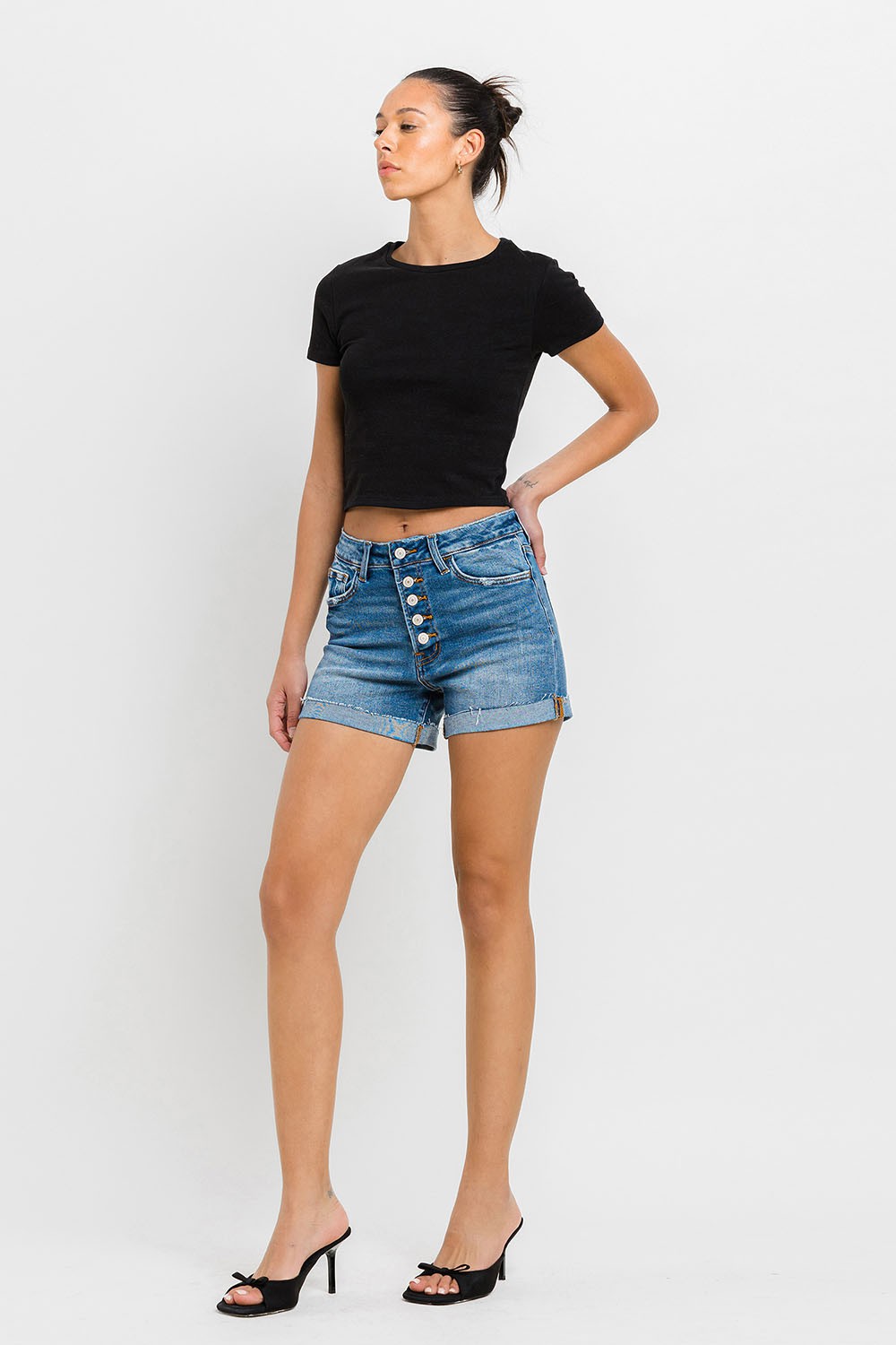 Button Up Mom Shorts