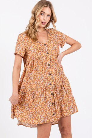 Woven Button Down Dress