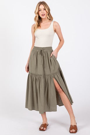 Tiered Midi Skirt