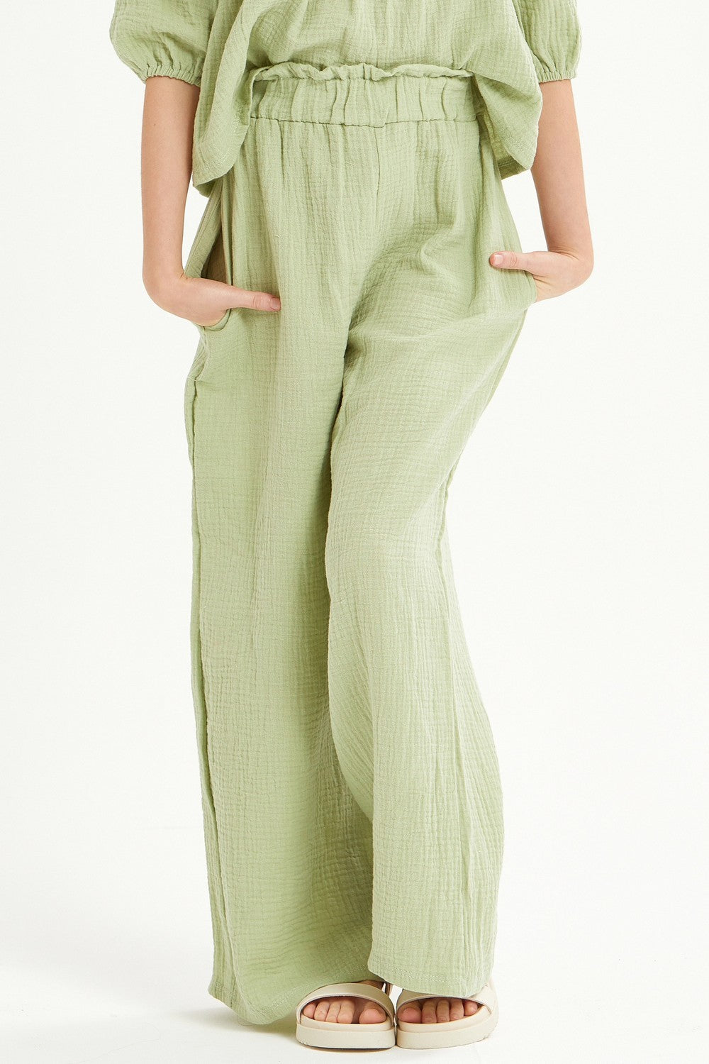 Wide Leg Gauze Pants