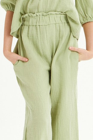 Wide Leg Gauze Pants