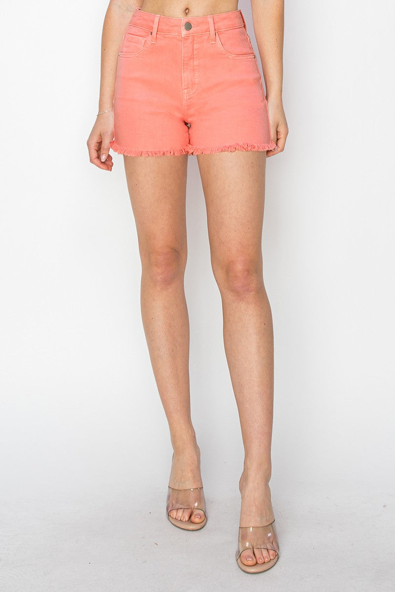 High-Rise Frayed Shorts