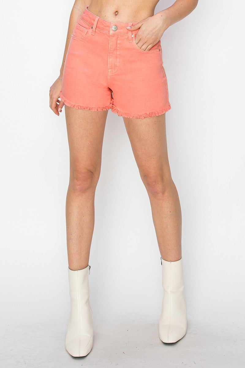 High-Rise Frayed Shorts