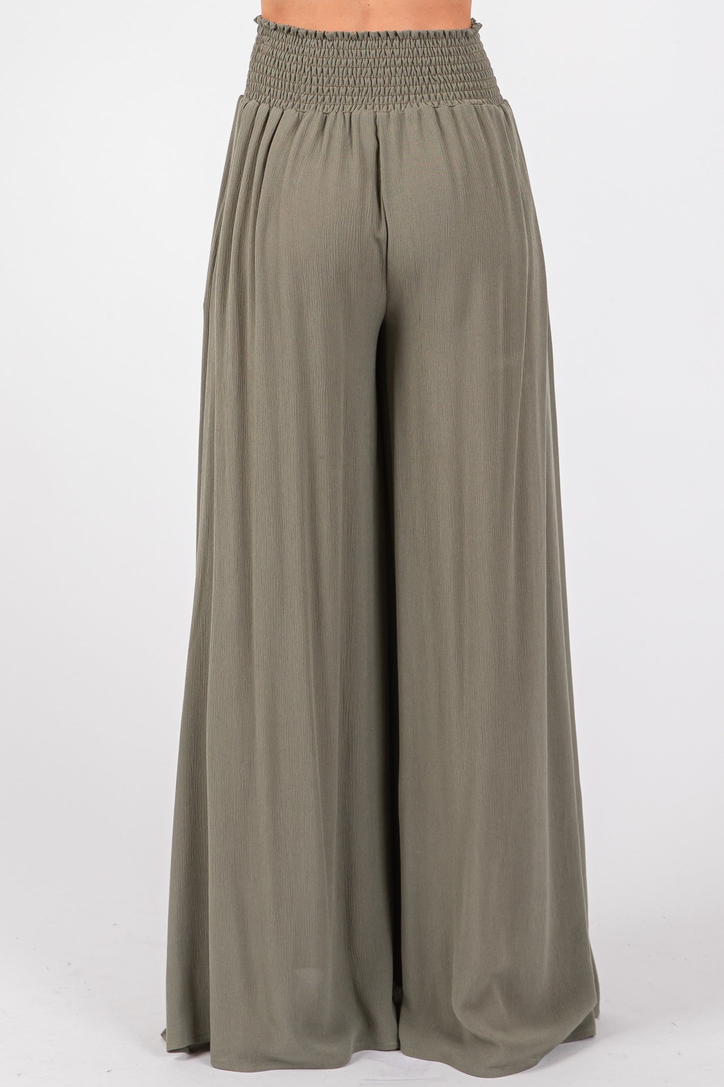 Smocked Wide Leg Pants