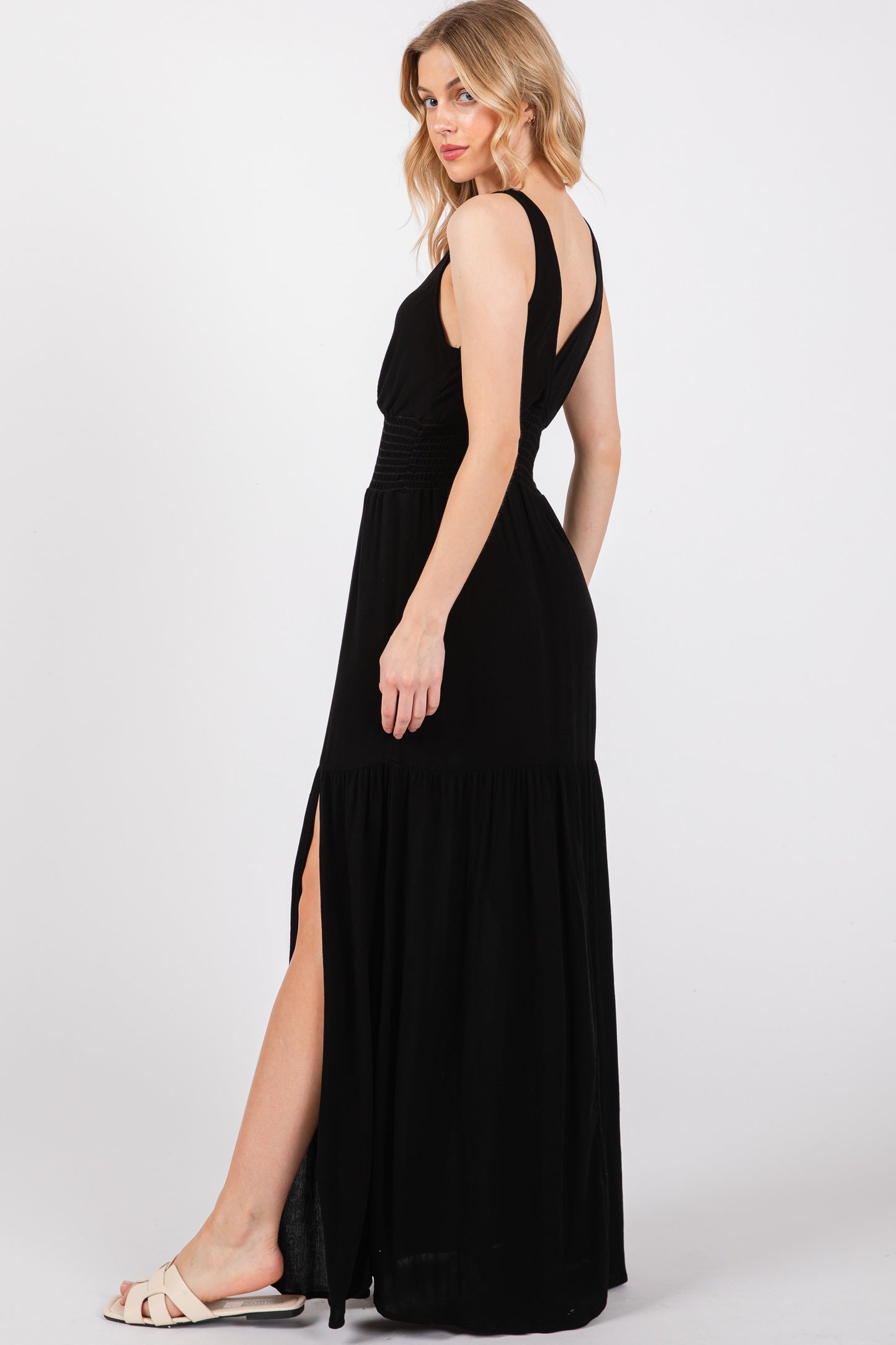 Surplice Sleeveless Dress