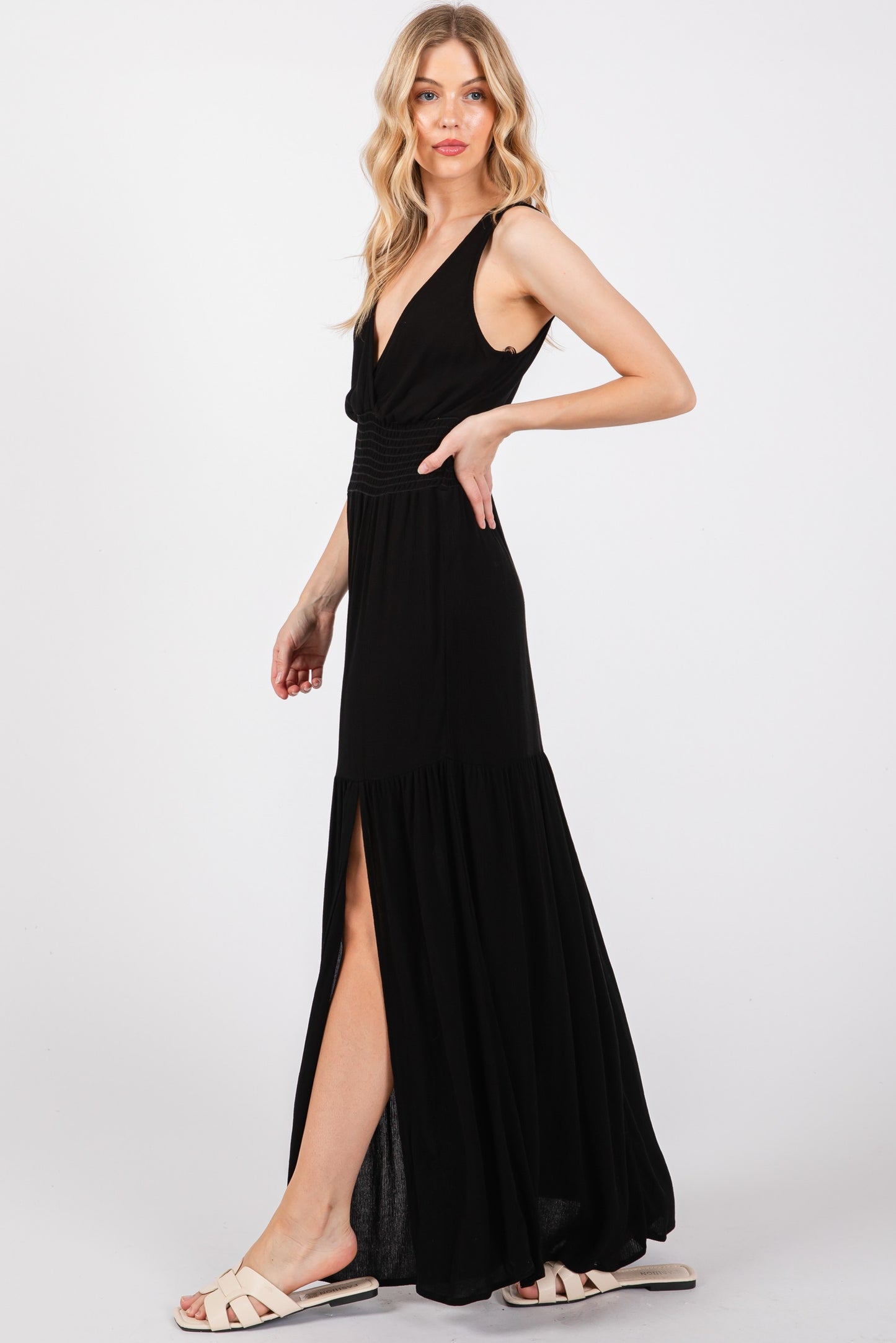 Surplice Sleeveless Dress