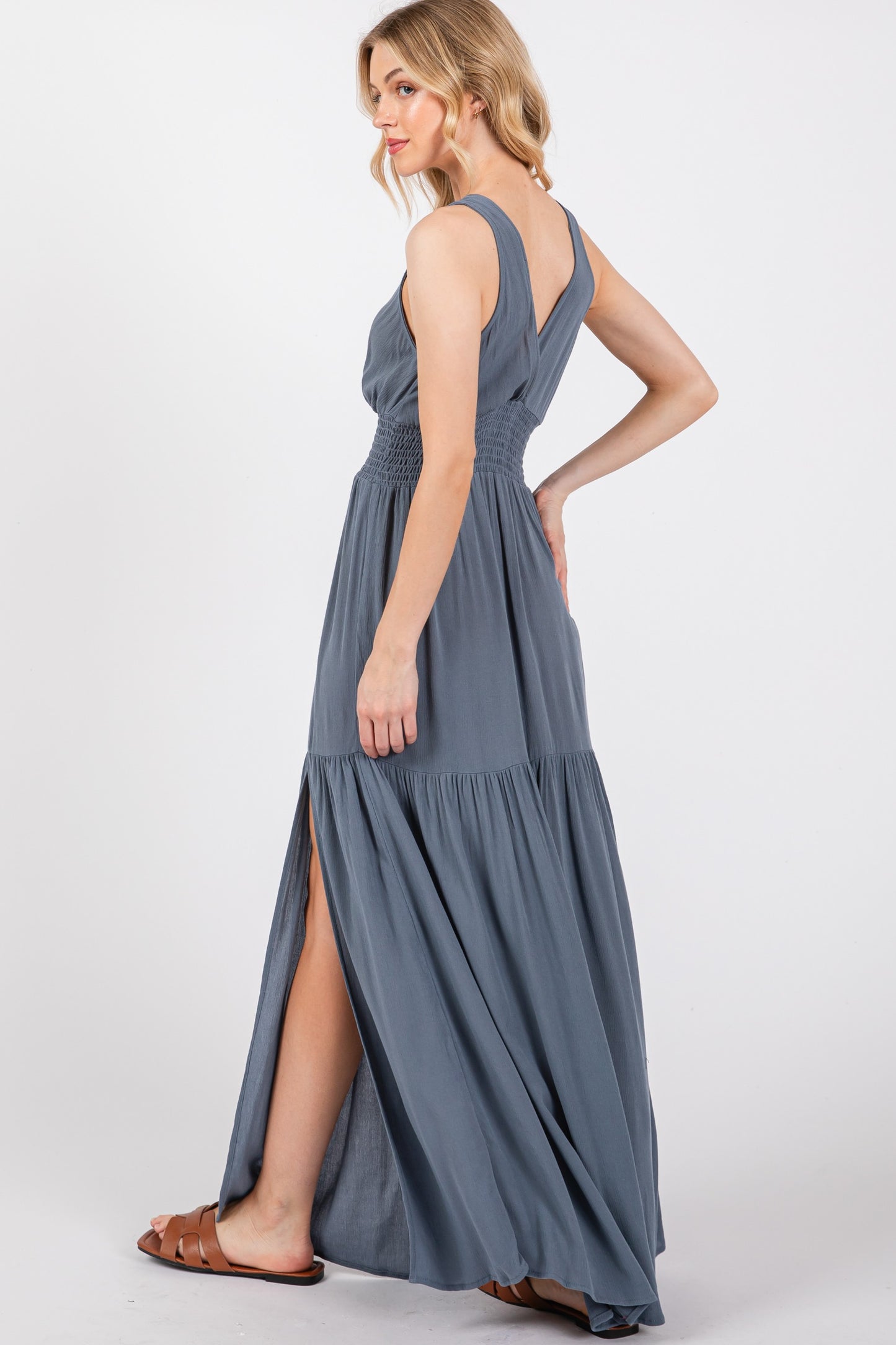 Surplice Sleeveless Dress