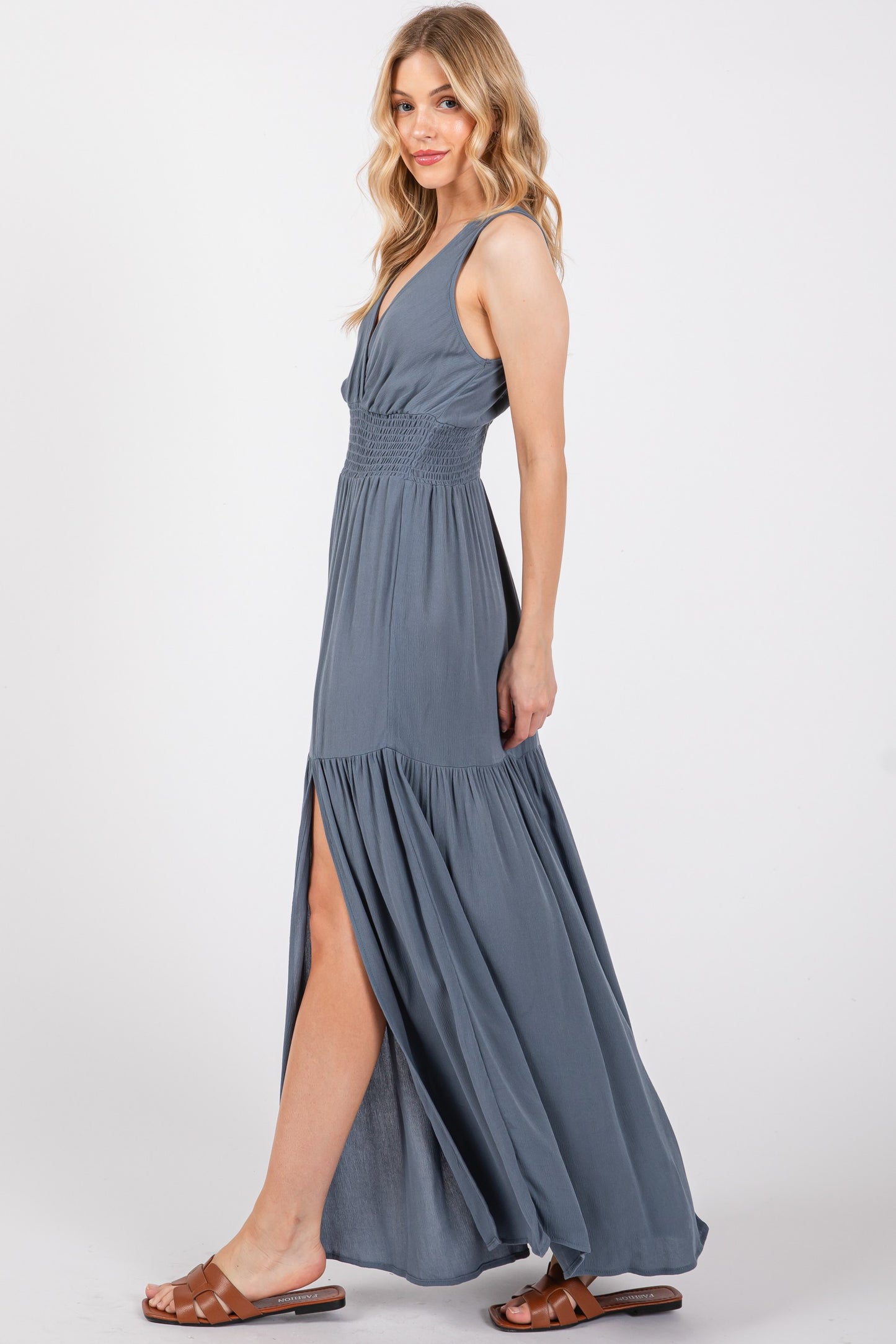 Surplice Sleeveless Dress