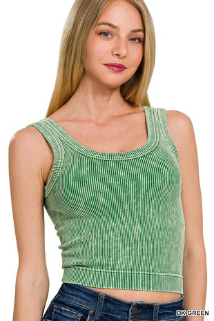 Washed Ribbed Seamless Top