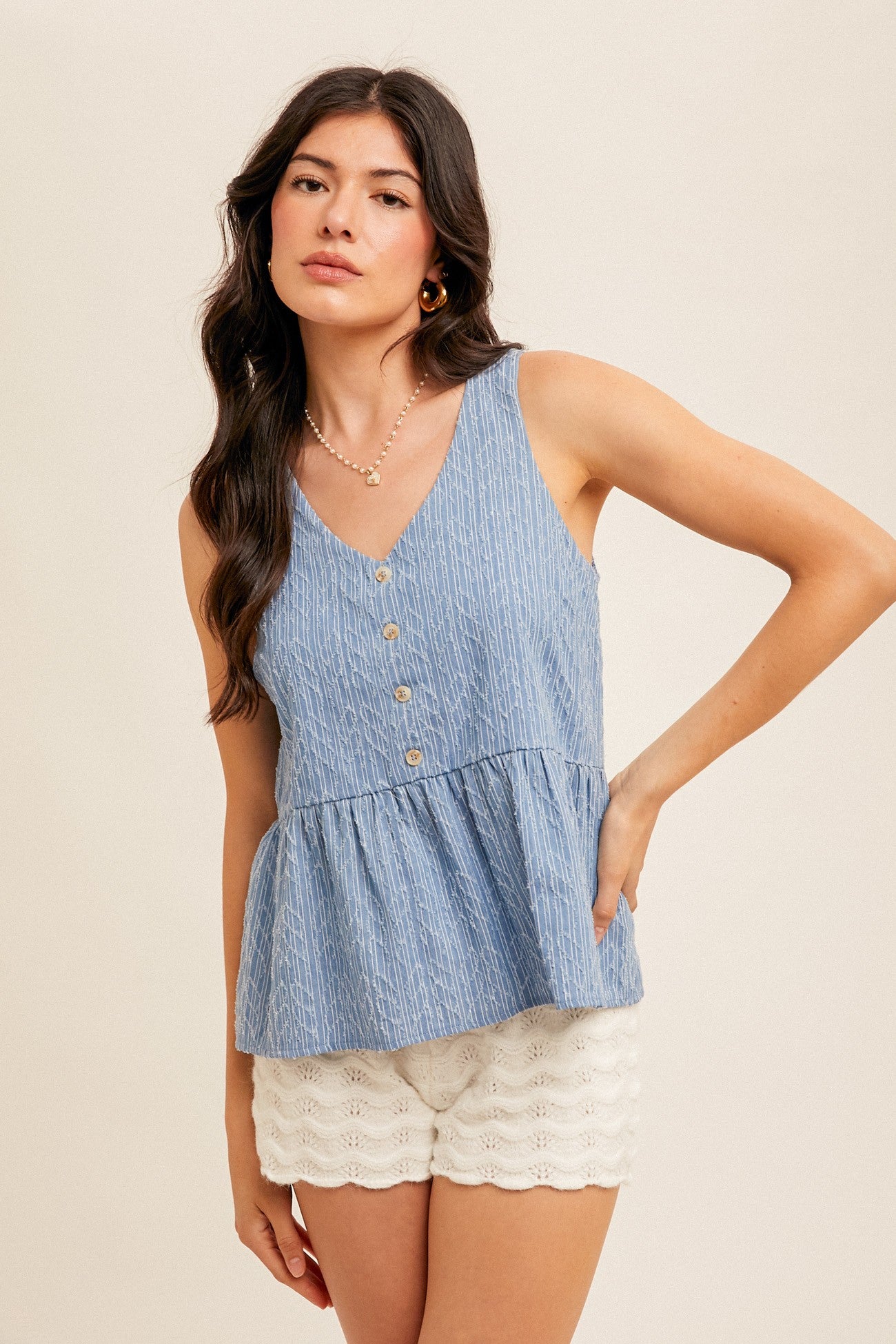 Texture Chambray Top