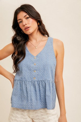 Texture Chambray Top