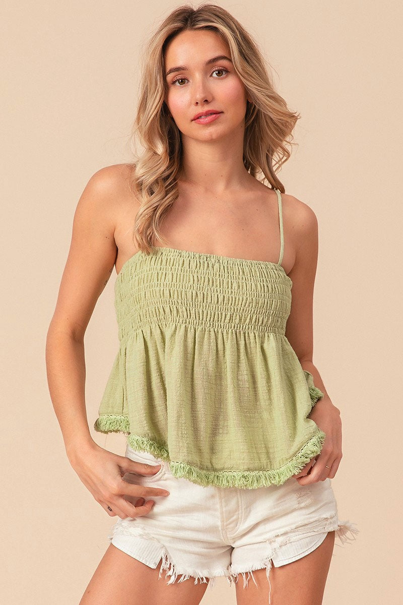 Smocked Flutter Cami Top