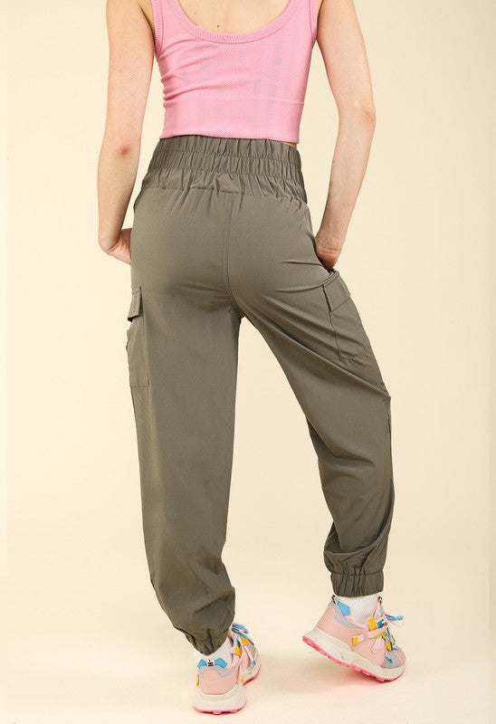 High Waisted Cargo Joggers