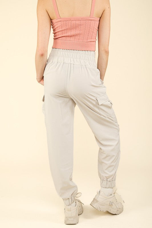 High Waisted Cargo Joggers