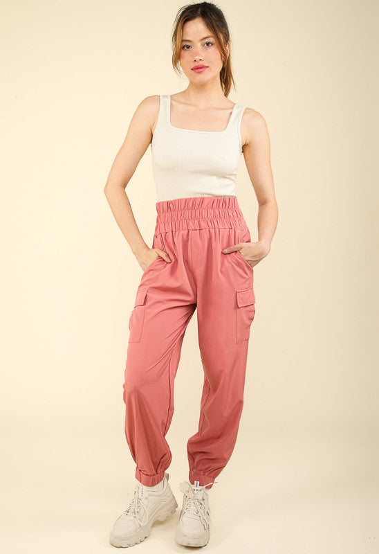 High Waisted Cargo Joggers