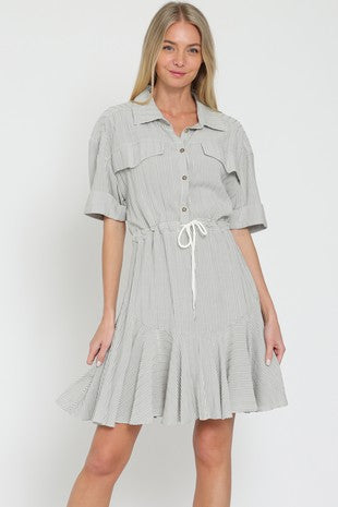 Tie Front Striped Dress