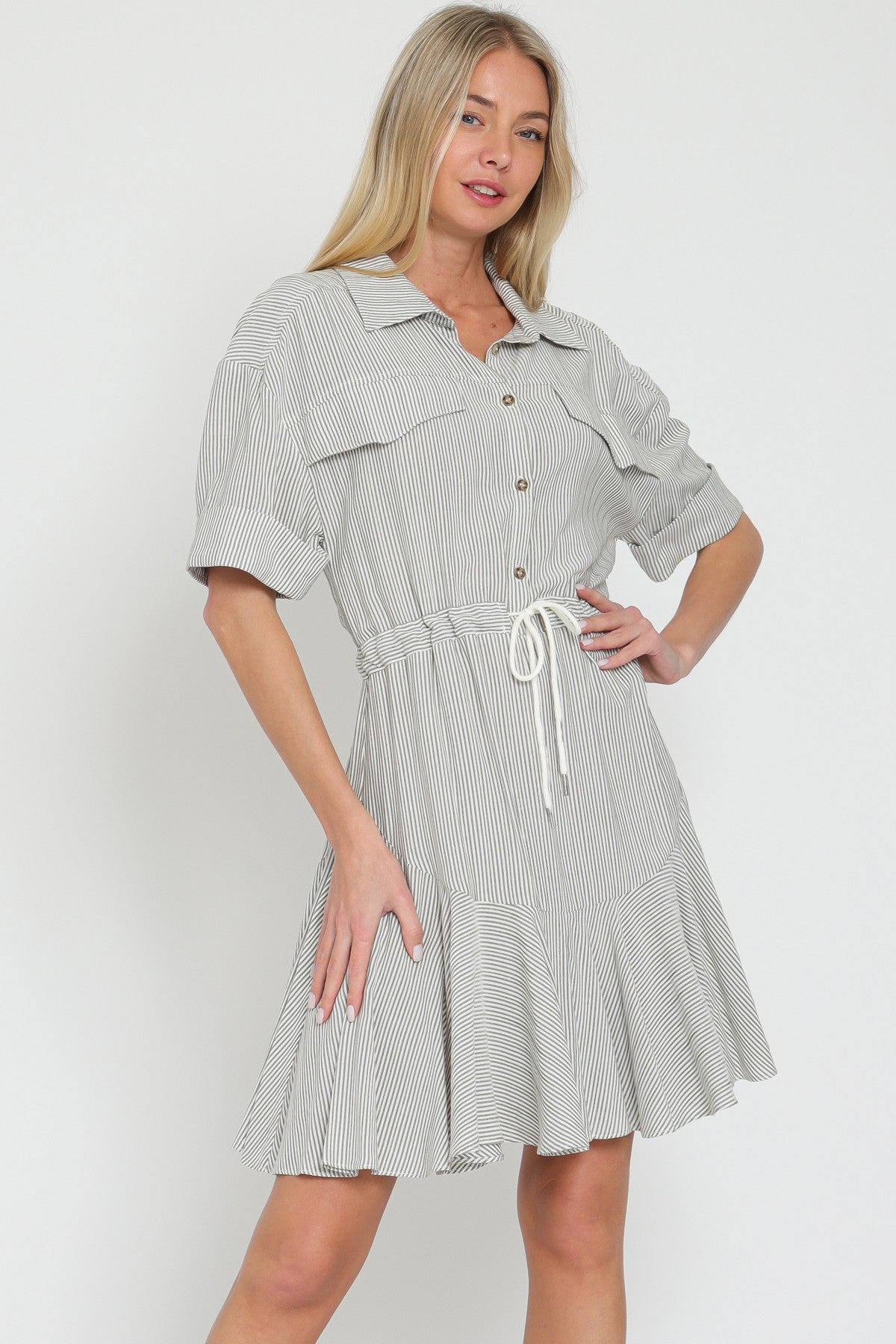 Tie Front Striped Dress