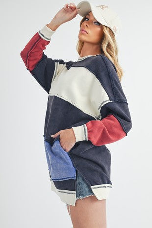 Rugby Color Block Sweatshirt