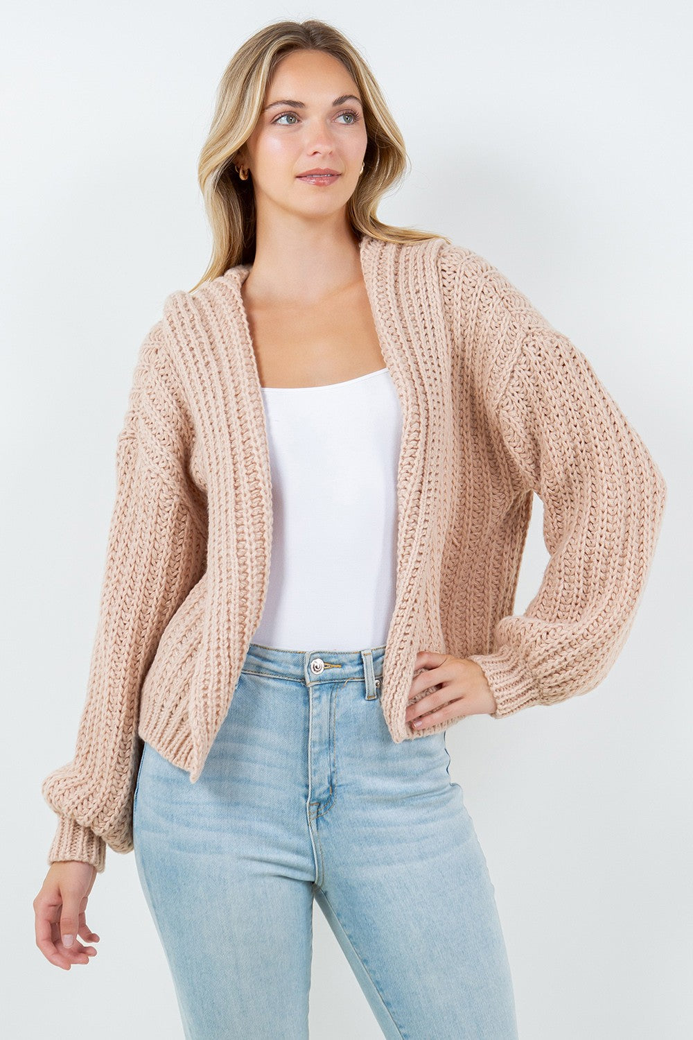 Knit Open Front Cardigan