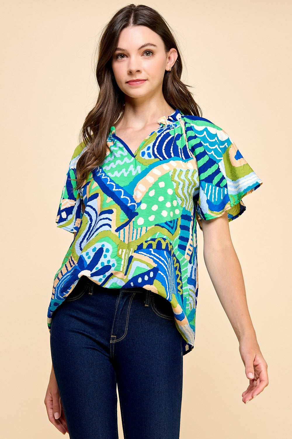 Abstract Printed Top