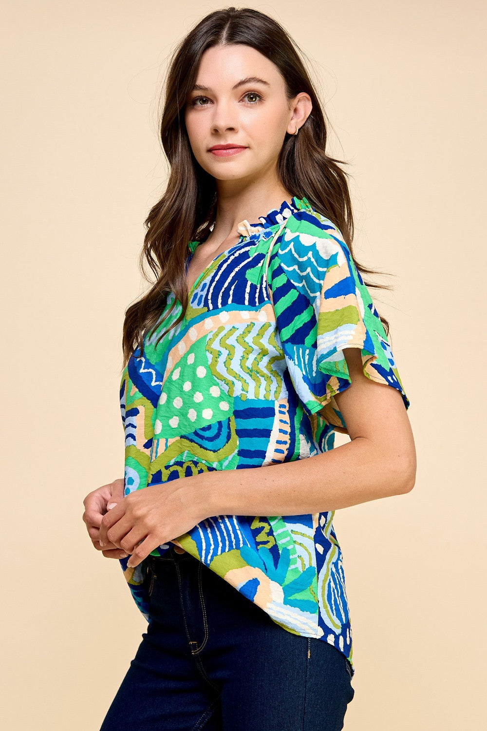 Abstract Printed Top