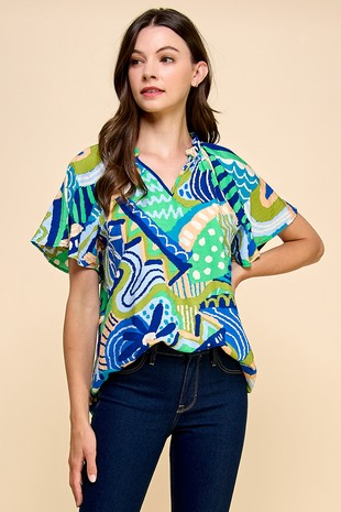 Abstract Printed Top