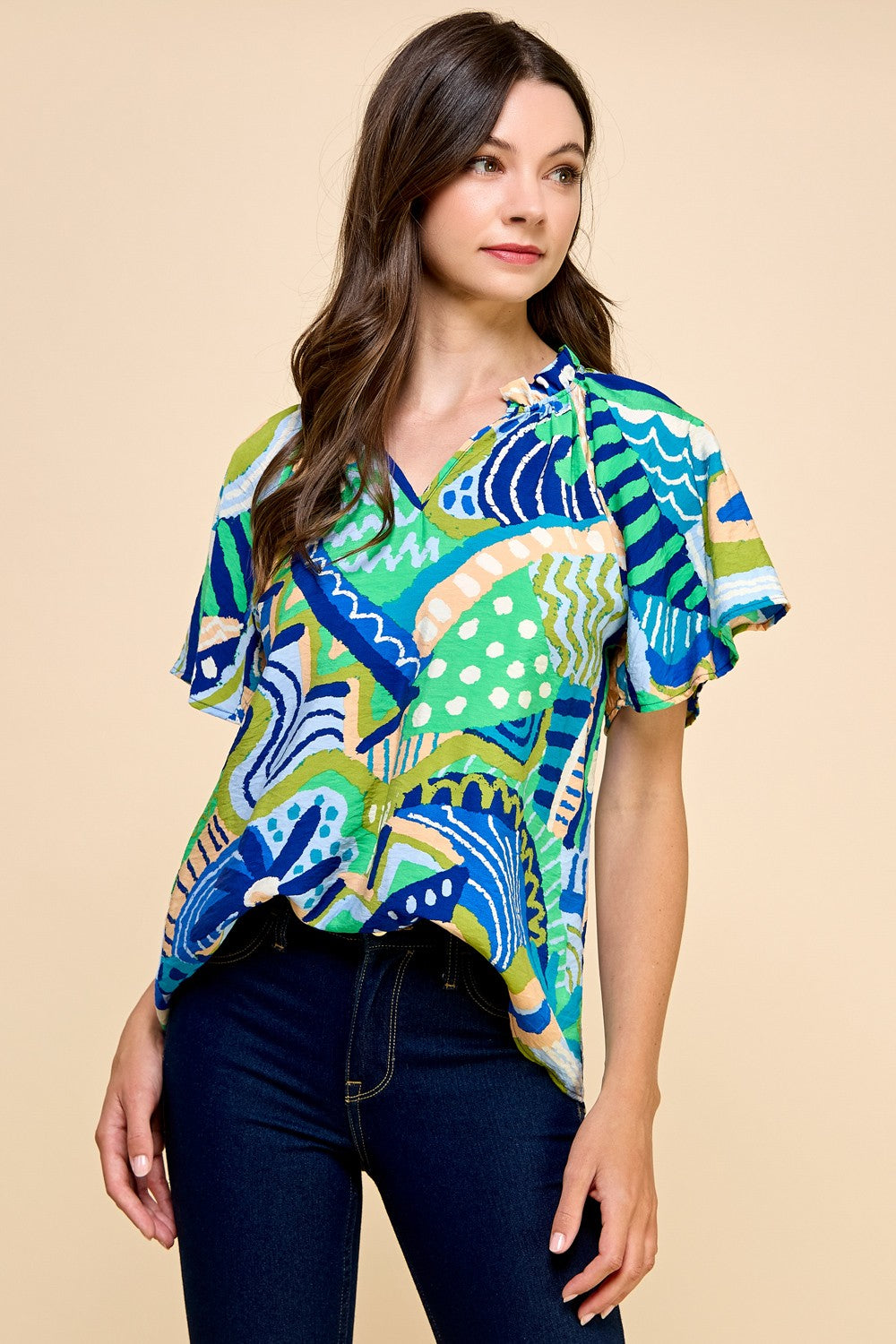 Abstract Printed Top