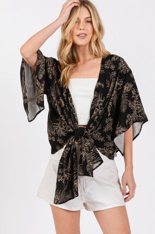 Print Kimono Cardigan