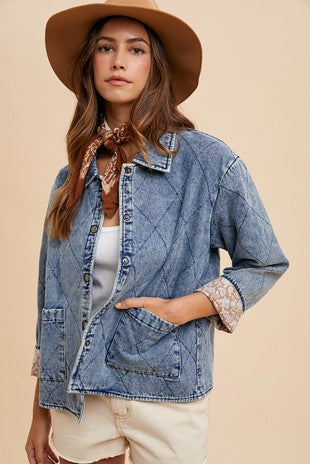 Quilted Padded Denim Jacket