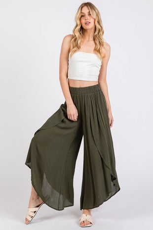 Overlap Wide Leg Pants