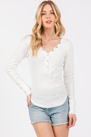 Ribbed Long Sleeve Top