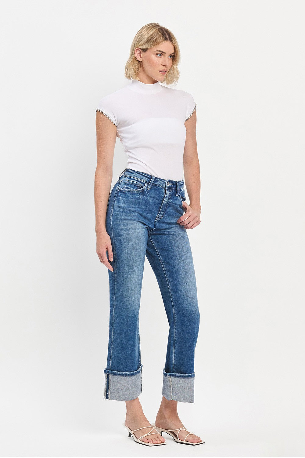 90's Vintage Cuffed Jeans