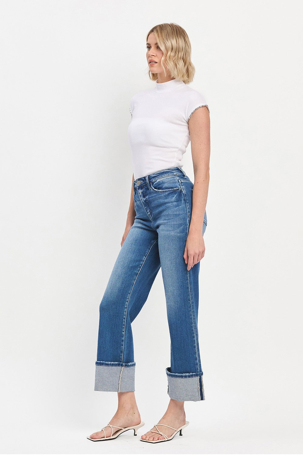 90's Vintage Cuffed Jeans