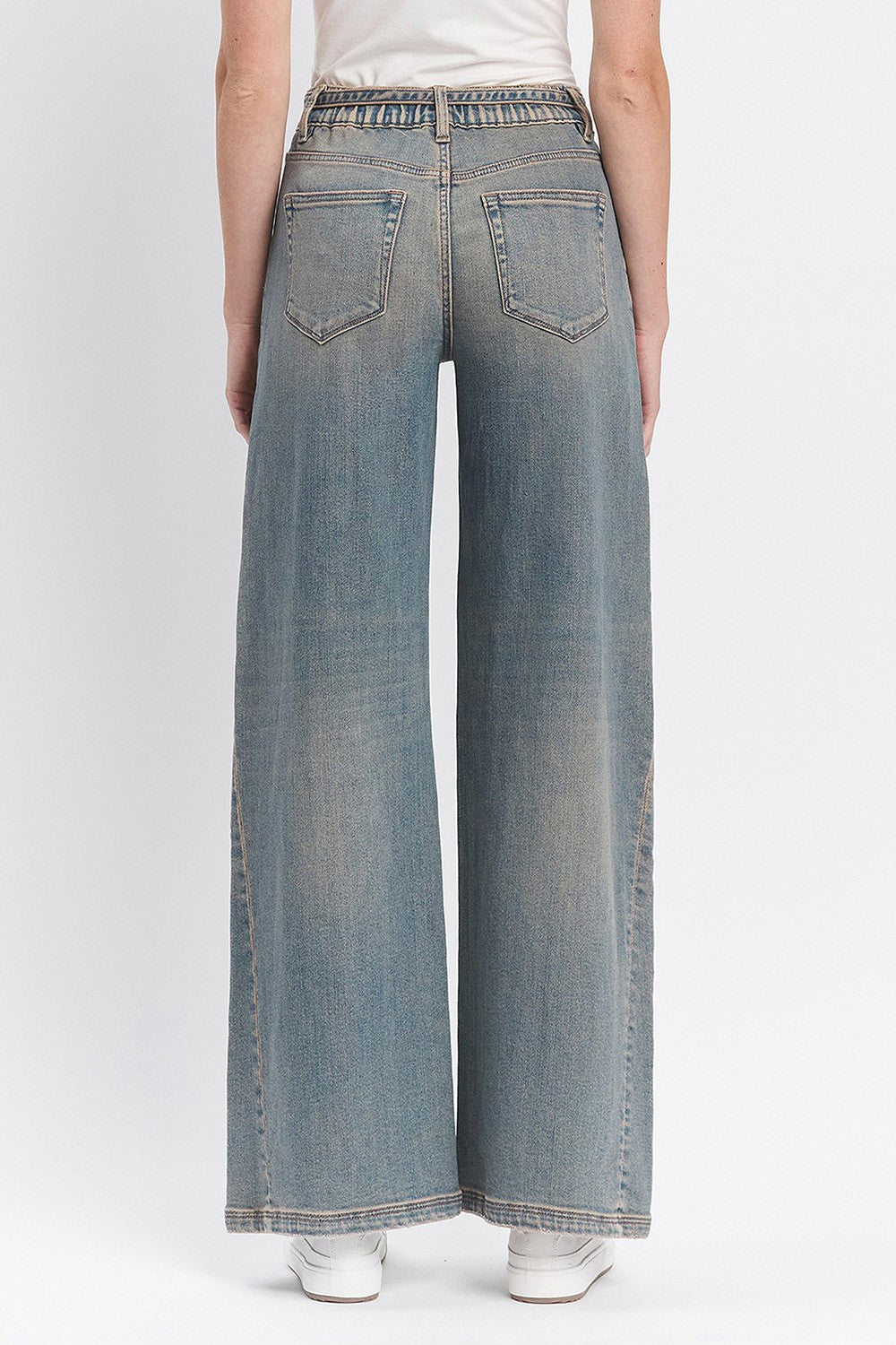 Elastic Tie Baggy Jeans