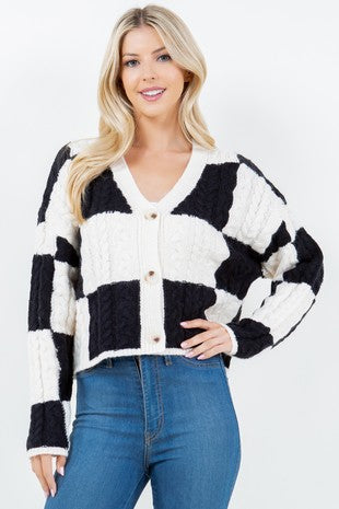 Checkerboard Cardigan