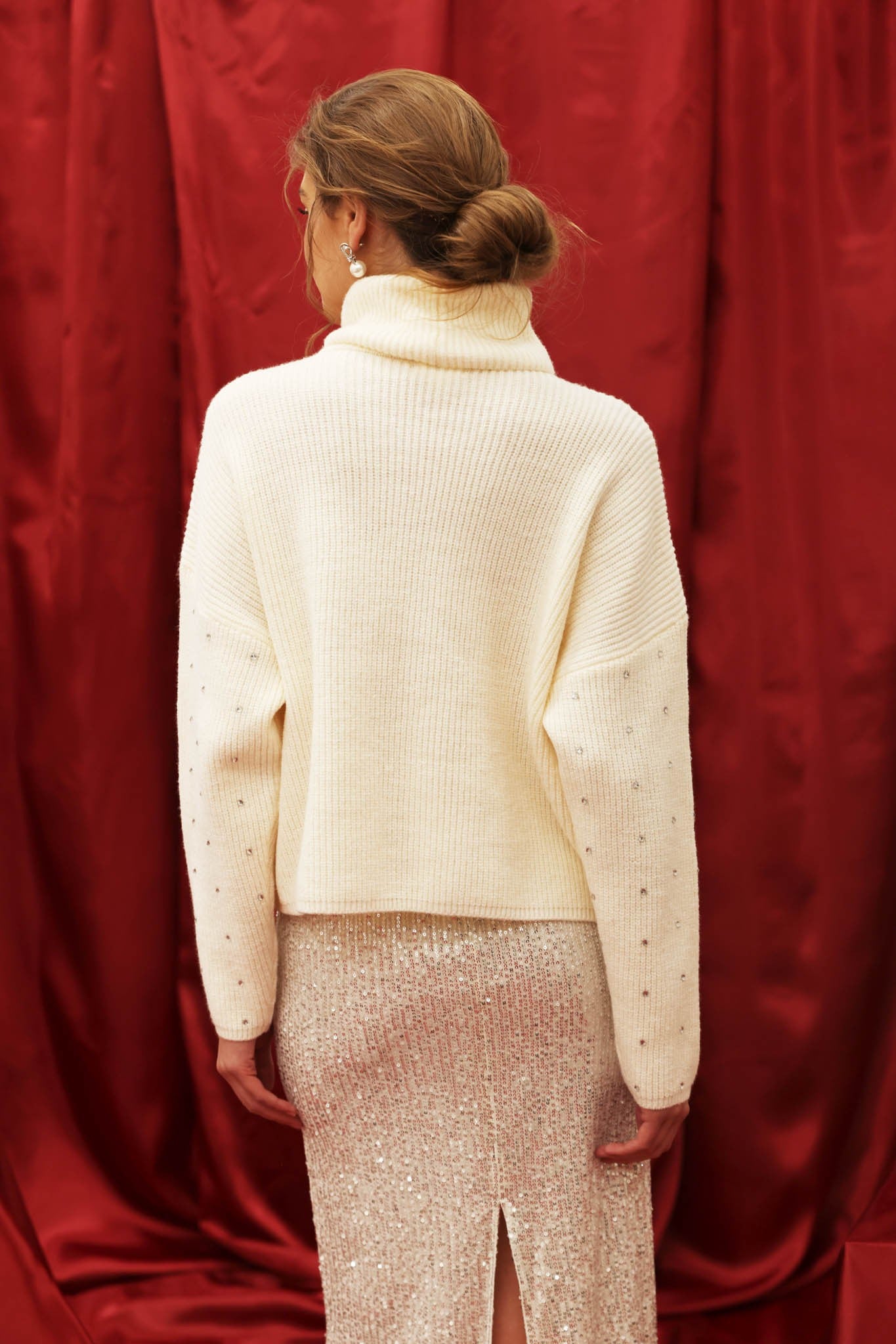 Rhinestone Pullover Sweater