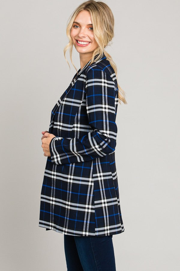 Tartan Plaid Long Blazer