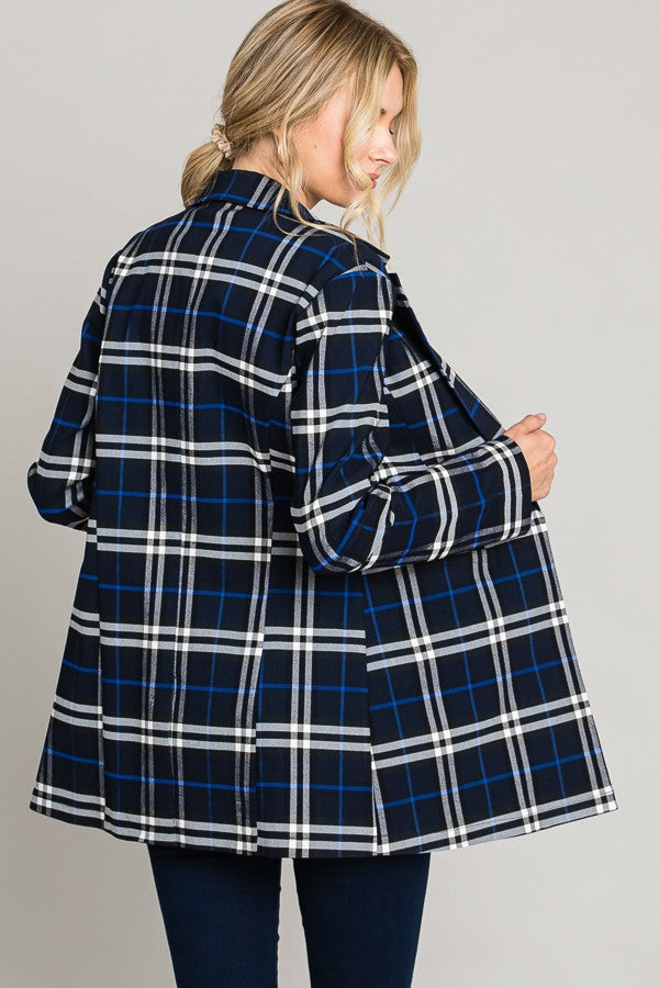 Tartan Plaid Long Blazer