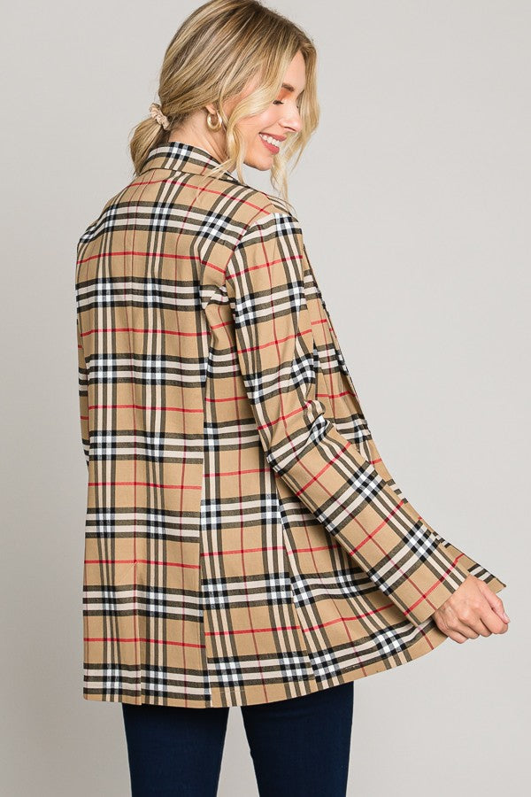 Tartan Plaid Long Blazer