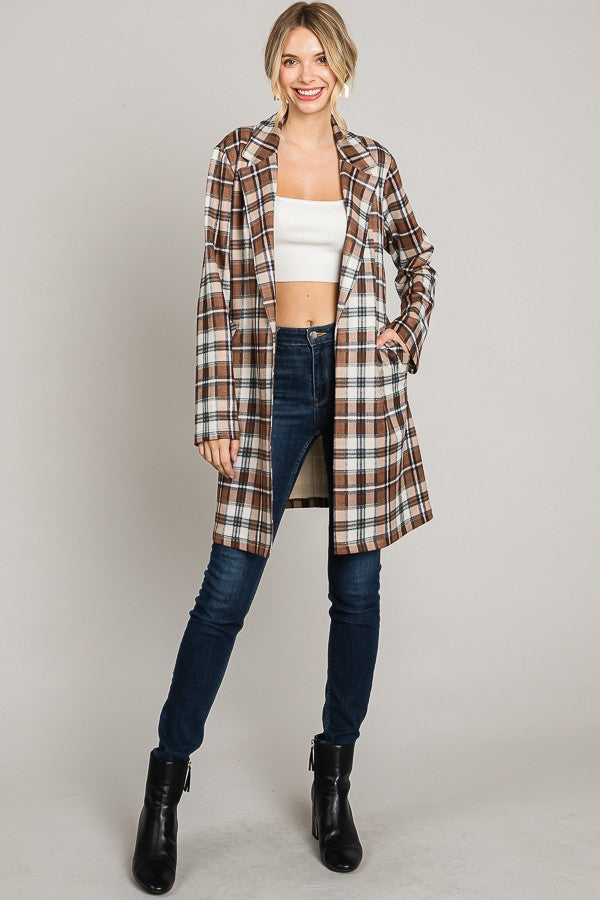 Plaid Tartan Suede Blazer